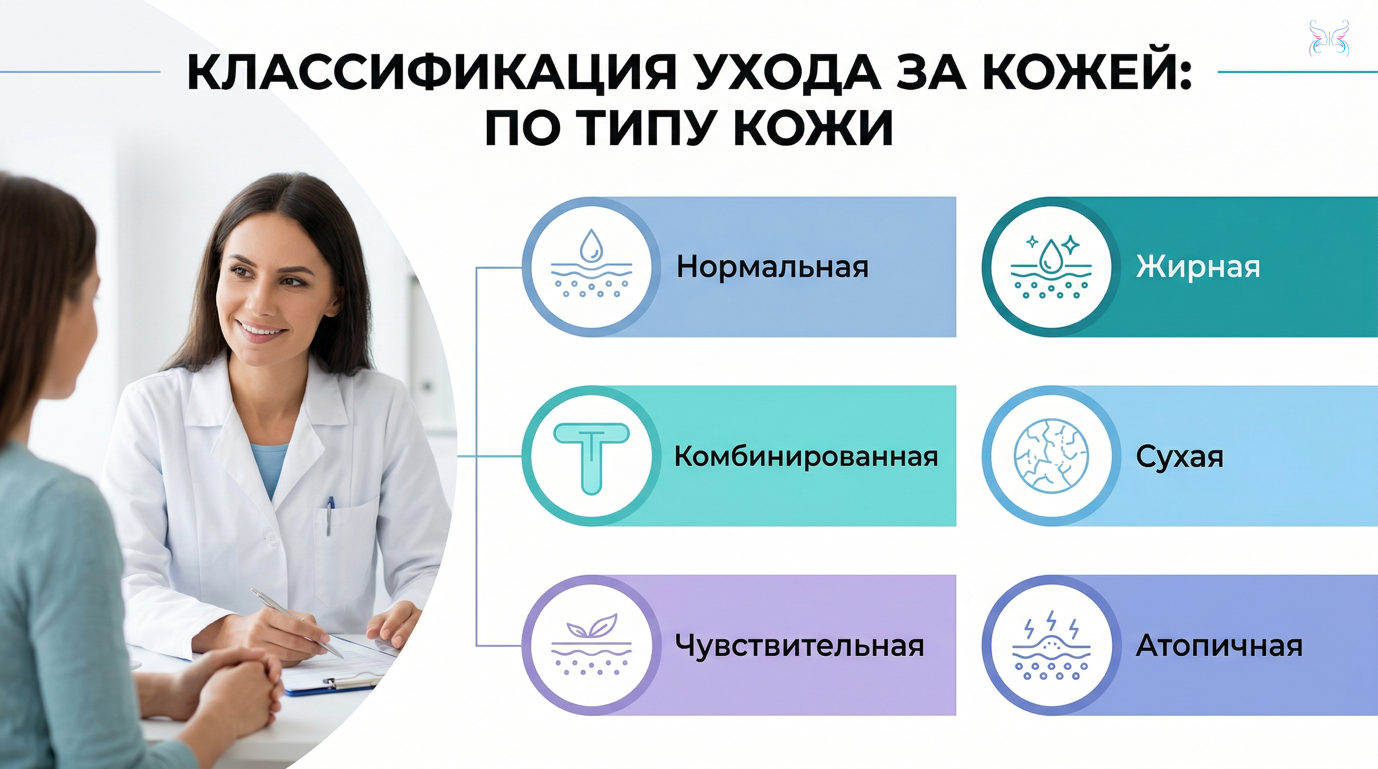 Условная «классификация» индивидуального подбора ухода за кожей