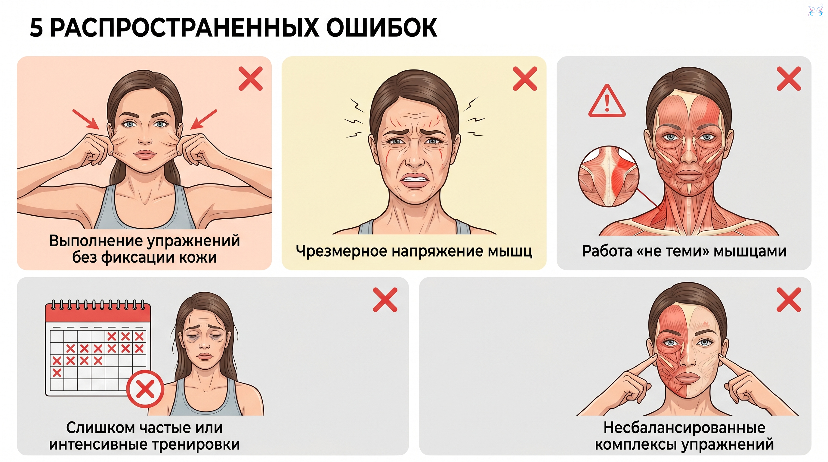 Типичные ошибки при выполнении упражнений